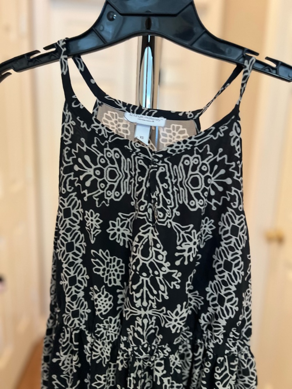Liz Lange Maternity Black & White Floral Halter Maxi Dress - Picture 2 of 8